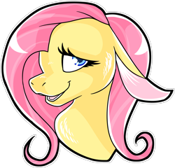 Size: 3350x3214 | Tagged: safe, artist:draikinator, artist:polyhexian, imported from derpibooru, fluttershy, pony, bust, female, floppy ears, looking at you, mare, open mouth, simple background, solo, transparent background