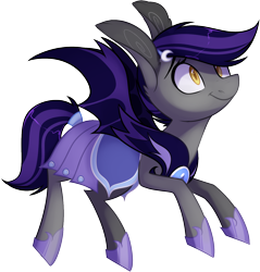 Size: 1196x1253 | Tagged: safe, artist:sararini, imported from derpibooru, oc, oc only, bat pony, pony, armor, bat pony oc, big ears, commission, female, hairpin, mare, night guard, simple background, smiling, solo, spread wings, transparent background, wings