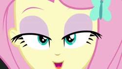 Size: 1280x720 | Tagged: safe, imported from derpibooru, screencap, fluttershy, equestria girls, equestria girls series, close-up, female, lidded eyes, out of context, solo