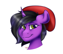 Size: 958x833 | Tagged: safe, artist:snowpaca, imported from derpibooru, oc, oc only, oc:lazy daze, pony, unicorn, beanie, hat, simple background, solo, transparent background