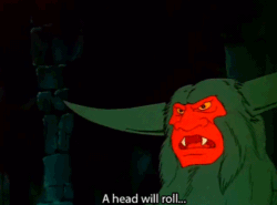 Size: 500x369 | Tagged: safe, imported from derpibooru, screencap, lord tirek, centaur, my little pony 'n friends, rescue at midnight castle, animated, death threat, decapitation threat, fangs, g1, gif, looking at you, male, pointing, solo, subtitles, threat, tirac, tirek (g1), you know for kids