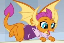 Size: 917x622 | Tagged: safe, imported from derpibooru, screencap, smolder, dragon, spoiler:s08, clothes, dragoness, female, jacket, letterman jacket, solo, varsity jacket