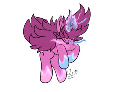 Size: 1024x768 | Tagged: safe, artist:aurorafang, imported from derpibooru, oc, oc only, oc:aurorafang, unicorn, anger magic, crying, fluffy, glowing horn, magic, magic overload, male, simple background, sombra eyes, stallion, white background