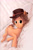 Size: 1024x1545 | Tagged: dead source, safe, artist:alexsonfire, imported from derpibooru, earth pony, pony, bed, bright, brown, brown skin, cupcake, food, hat, light, morning, relax, short mane, solo