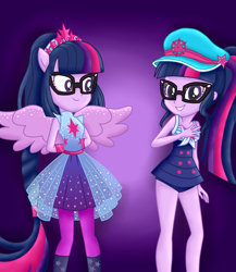 Size: 1300x1500 | Tagged: safe, artist:liniitadash23, imported from derpibooru, sci-twi, twilight sparkle, equestria girls, equestria girls series, forgotten friendship, clothes, glasses, hands behind back, ponied up, show accurate, swimsuit