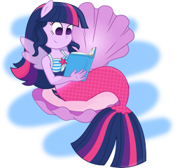 Size: 6913x6631 | Tagged: safe, artist:sugar-loop, imported from derpibooru, part of a set, sci-twi, twilight sparkle, mermaid, equestria girls, my little pony: the movie, absurd resolution, book, clothes, female, fin wings, loose hair, mermaid sci-twi, mermaid tail, mermaidized, reading, seaponified, seapony sci-twi, simple background, solo, species swap, transparent background