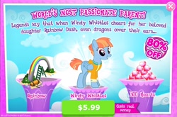 Size: 1964x1298 | Tagged: safe, imported from derpibooru, windy whistles, pony, advertisement, costs real money, female, game, game screencap, gameloft, mare, official, solo