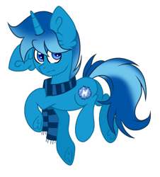 Size: 1024x1132 | Tagged: safe, artist:mintoria, imported from derpibooru, oc, oc only, oc:blue dye, pony, unicorn, clothes, male, scarf, simple background, solo, stallion, transparent background