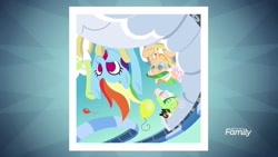 Size: 1920x1080 | Tagged: safe, imported from derpibooru, screencap, apple rose, auntie applesauce, goldie delicious, granny smith, rainbow dash, cat, earth pony, pony, grannies gone wild, balloon, discovery family logo, female, gold horseshoe gals, mare, photo, roller coaster, wild blue yonder