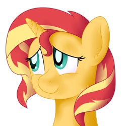 Size: 2000x2000 | Tagged: safe, artist:djdavid98, imported from derpibooru, sunset shimmer, pony, unicorn, bust, female, portrait, shading, simple background, soft shading, solo, transparent background