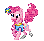 Size: 87x80 | Tagged: safe, artist:jackiebloom, imported from derpibooru, pinkie pie, pony, female, pixel art, pokémon, pokémon trainer, simple background, solo, transparent background