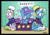 Size: 2464x1733 | Tagged: safe, artist:bobthedalek, imported from derpibooru, big bucks, jack pot, trixie, earth pony, pony, unicorn, grannies gone wild, cape, clothes, cute, dialogue, diatrixes, eyes closed, father and daughter, female, frown, hat, inconvenient trixie, magic show, magic trick, male, mare, oh crap face, smiling, stallion, sweat, that was fast, trixie's cape, trixie's hat