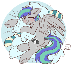 Size: 2994x2732 | Tagged: safe, artist:ruef, imported from derpibooru, oc, oc only, oc:storm feather, pony, clothes, cute, male, pillow, scarf, sleeping, solo, stallion