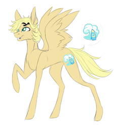 Size: 3049x3143 | Tagged: safe, artist:anyatrix, imported from derpibooru, oc, oc only, oc:razer shell, pegasus, pony, high res, male, offspring, parent:bulk biceps, parent:fluttershy, parents:flutterbulk, simple background, solo, stallion, white background