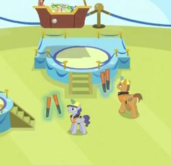Size: 291x281 | Tagged: safe, imported from derpibooru, screencap, prince hardhat, rivet, steam roller (character), steam roller (g4), alicorn, pony, grannies gone wild, aircraft marshaling, animation error, cropped, magic, male, prince of construction, rivetcorn, rollercorn, spot the alicorn, stallion, steamcorn, telekinesis