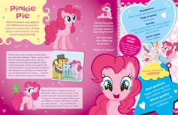 Size: 1020x655 | Tagged: safe, imported from derpibooru, cheese sandwich, gummy, pinkie pie, rainbow dash, earth pony, pegasus, pony, ultimate guide, did you know?, official, party cannon, scan, starry eyes, stock vector, wingding eyes