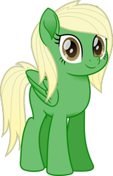 Size: 800x1242 | Tagged: safe, artist:itspeahead, artist:peahead, imported from derpibooru, oc, oc only, pegasus, pony, my little pony: the movie, blonde, brown eyes, female, looking at you, mare, movie accurate, simple background, smiling, solo, transparent background, vector