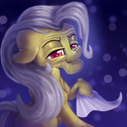 Size: 2000x2000 | Tagged: safe, artist:discorded, imported from derpibooru, granny smith, earth pony, pony, grannies gone wild, blue background, elderly, female, i have the weirdest boner, looking at you, mare, simple background, smiling, solo, stupid sexy granny smith