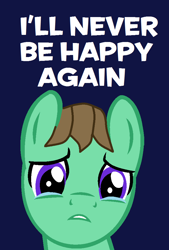 Size: 662x982 | Tagged: safe, artist:ianpony98, imported from derpibooru, oc, oc only, oc:ian, earth pony, pony, blue background, bust, crying, earth pony oc, gritted teeth, male, sad, simple background, solo, stallion, teary eyes