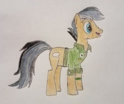 Size: 1024x858 | Tagged: safe, artist:amaryllisg, imported from derpibooru, quibble pants, earth pony, pony, male, solo, stallion, traditional art