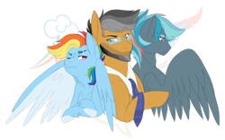 Size: 1024x640 | Tagged: safe, artist:curiouskeys, imported from derpibooru, quibble pants, rainbow dash, oc, oc:jibber jabber, female, male, offspring, parent:quibble pants, parent:rainbow dash, parents:quibbledash, quibbledash, shipping, simple background, straight, transparent background