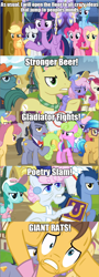 Size: 640x1778 | Tagged: safe, edit, edited screencap, imported from derpibooru, screencap, applejack, atomic crystal, beta particle, bigger jim, blues, caramel, daisy, dandy dispatch, diamond cutter, dizzy twister, flower wishes, fluttershy, lavender bloom, neighls bohr, noteworthy, orange swirl, parasol, pearly stitch, pinkie pie, plunkett, rainbow dash, rainbowshine, rarity, roseluck, spring melody, sprinkle medley, sunshower raindrops, twilight sparkle, written script, alicorn, pony, fame and misfortune, image macro, mane six, meme, parody, quantum leap, the simpsons, twilight sparkle (alicorn)