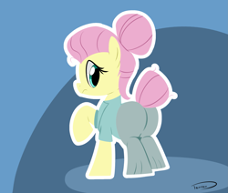 Size: 1995x1688 | Tagged: safe, artist:taurson, imported from derpibooru, fluttershy, pony, fake it 'til you make it, butt, clothes, female, flutterbutt, hair bun, plot, severeshy