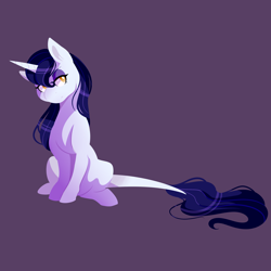 Size: 3350x3350 | Tagged: safe, artist:uunicornicc, imported from derpibooru, moonlight raven, pony, unicorn, eyeshadow, female, leonine tail, lidded eyes, makeup, mare, simple background, sitting, solo