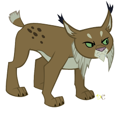 Size: 546x522 | Tagged: safe, artist:dragonchaser123, imported from derpibooru, big cat, cat, lynx, daring don't, ahuizotl's cats, animal, aside glance, sideways glance, signature, simple background, solo, transparent background, vector