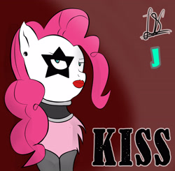 Size: 3465x3392 | Tagged: safe, artist:jenjan23all, imported from derpibooru, pinkie pie, face paint, hard rock, kiss (band), lipstick, rock, rock (music)