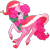 Size: 1134x1107 | Tagged: safe, artist:uunicornicc, imported from derpibooru, part of a set, pinkie pie, earth pony, pony, bell, bow, cape, christmas, clothes, female, hair bow, hat, head turn, holiday, hoof boots, mare, running, santa hat, simple background, smiling, solo, transparent background, turned head