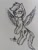 Size: 3096x4128 | Tagged: safe, artist:ironbeastz, imported from derpibooru, rainbow dash, pony, female, monochrome, solo, spread wings, traditional art, wings