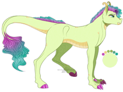 Size: 1636x1231 | Tagged: safe, artist:bijutsuyoukai, imported from derpibooru, oc, oc only, dracony, hybrid, colored claws, colored hooves, female, gradient mane, interspecies offspring, offspring, parent:sandbar, parent:smolder, parents:smolbar, reference sheet, simple background, solo, transparent background