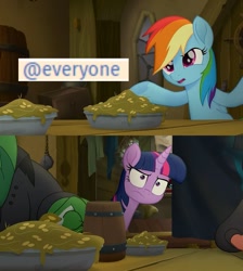 Size: 961x1072 | Tagged: safe, edit, edited screencap, imported from derpibooru, screencap, rainbow dash, twilight sparkle, alicorn, my little pony: the movie, @everyone, discord (program), exploitable meme, meme, relatable, twilight sparkle (alicorn)