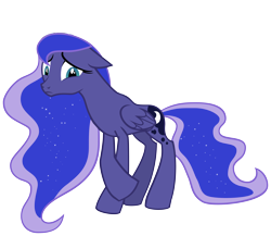 Size: 11756x10205 | Tagged: safe, artist:myrami, edit, edited edit, editor:slayerbvc, imported from derpibooru, vector edit, princess luna, pegasus, pony, luna eclipsed, absurd resolution, accessory-less edit, barehoof, crossed hooves, crossed legs, embarrassed, female, floppy ears, frown, looking at you, mare, missing accessory, missing horn, pegasus luna, race swap, raised hoof, sad, shame, simple background, solo, transparent background, vector