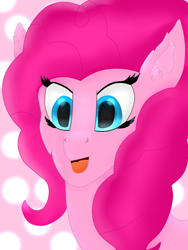 Size: 3240x4320 | Tagged: safe, artist:n0kkun, imported from derpibooru, pinkie pie, pony, digital art, female, pink, ponyface, solo