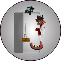 Size: 5000x5000 | Tagged: safe, artist:lakword, imported from derpibooru, oc, oc only, oc:dell, oc:flik, changeling, dragon, absurd resolution, guarding, playful, refrigerator, silly, simple background, small, sneaking, solo, transparent background