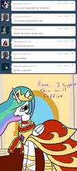 Size: 611x1347 | Tagged: safe, imported from derpibooru, princess celestia, alicorn, pony, ask the colt, fanfic:silent ponyville, clothes, comic, dress, tumblr