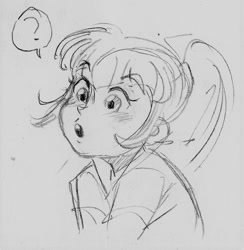 Size: 744x763 | Tagged: safe, artist:amazingpuffhair, imported from derpibooru, sonata dusk, equestria girls, cute, female, sketch, solo, traditional art