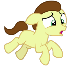 Size: 3000x2800 | Tagged: safe, artist:cheezedoodle96, imported from derpibooru, pony morty, earth pony, pony, grannies gone wild, .svg available, colt, ears back, floppy ears, jumping, male, morty smith, ponified, rick and morty, running, scared, simple background, solo, svg, transparent background, vector