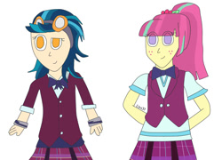 Size: 1000x718 | Tagged: safe, artist:lemonzestyx37, imported from derpibooru, indigo zap, sour sweet, equestria girls, duo