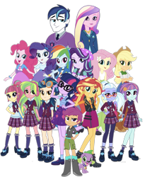 Size: 1257x1536 | Tagged: safe, editor:php77, imported from derpibooru, applejack, fluttershy, indigo zap, lemon zest, pinkie pie, princess cadance, rainbow dash, rarity, sci-twi, scootaloo, shining armor, sour sweet, spike, spike the regular dog, starlight glimmer, sugarcoat, sunny flare, sunset shimmer, twilight sparkle, dog, equestria girls, equestria girls series, friendship games, mirror magic, alumnus shining armor, dean cadance, humane five, humane seven, humane six, shadow five, simple background, transparent background