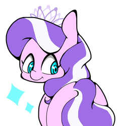 Size: 768x819 | Tagged: safe, artist:asg, imported from derpibooru, diamond tiara, earth pony, pony, cute, diamondbetes, female, filly, jewelry, looking at you, looking back, looking back at you, simple background, tiara, white background
