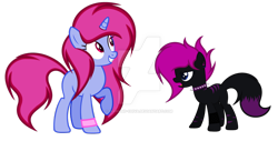 Size: 1024x522 | Tagged: safe, artist:diamond-chiva, deleted from derpibooru, imported from derpibooru, oc, oc only, original species, pony, unicorn, wolf pony, female, mare, simple background, transparent background, watermark