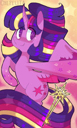 Size: 2428x4000 | Tagged: safe, artist:chepelitaxd, imported from derpibooru, twilight sparkle, alicorn, pony, female, key of magic, rainbow power, solo, twilight sparkle (alicorn)