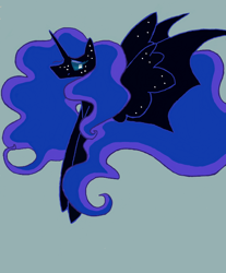 Size: 600x725 | Tagged: safe, artist:thetardisidris, imported from derpibooru, princess luna, alicorn, pony, female, gray background, mare, simple background, solo