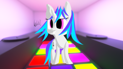 Size: 3840x2160 | Tagged: safe, artist:santiblocks, imported from derpibooru, dj pon-3, vinyl scratch, pony, female, smiling, solo