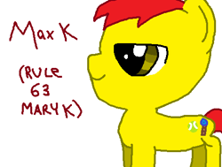 Size: 476x359 | Tagged: safe, artist:nightshadowmlp, imported from derpibooru, oc, oc only, oc:game point, bad anatomy, meh, ms paint, rule 63, simple background, smiling, text, white background