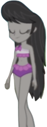 Size: 476x1295 | Tagged: safe, imported from derpibooru, octavia melody, equestria girls, equestria girls series, x marks the spot, blurry, clothes, eyes closed, female, not a vector, simple background, solo, swimsuit, transparent background