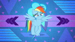 Size: 3840x2160 | Tagged: safe, artist:embersatdawn, artist:frownfactory, artist:laszlvfx, edit, imported from derpibooru, rainbow dash, pegasus, pony, crossed hooves, faic, female, lip bite, mare, smug, smugdash, wallpaper, wallpaper edit